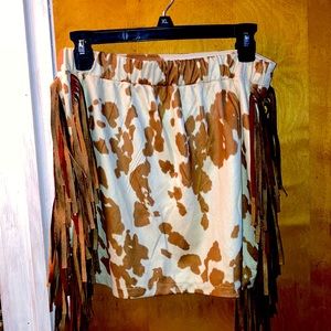 Fringe cow skirt